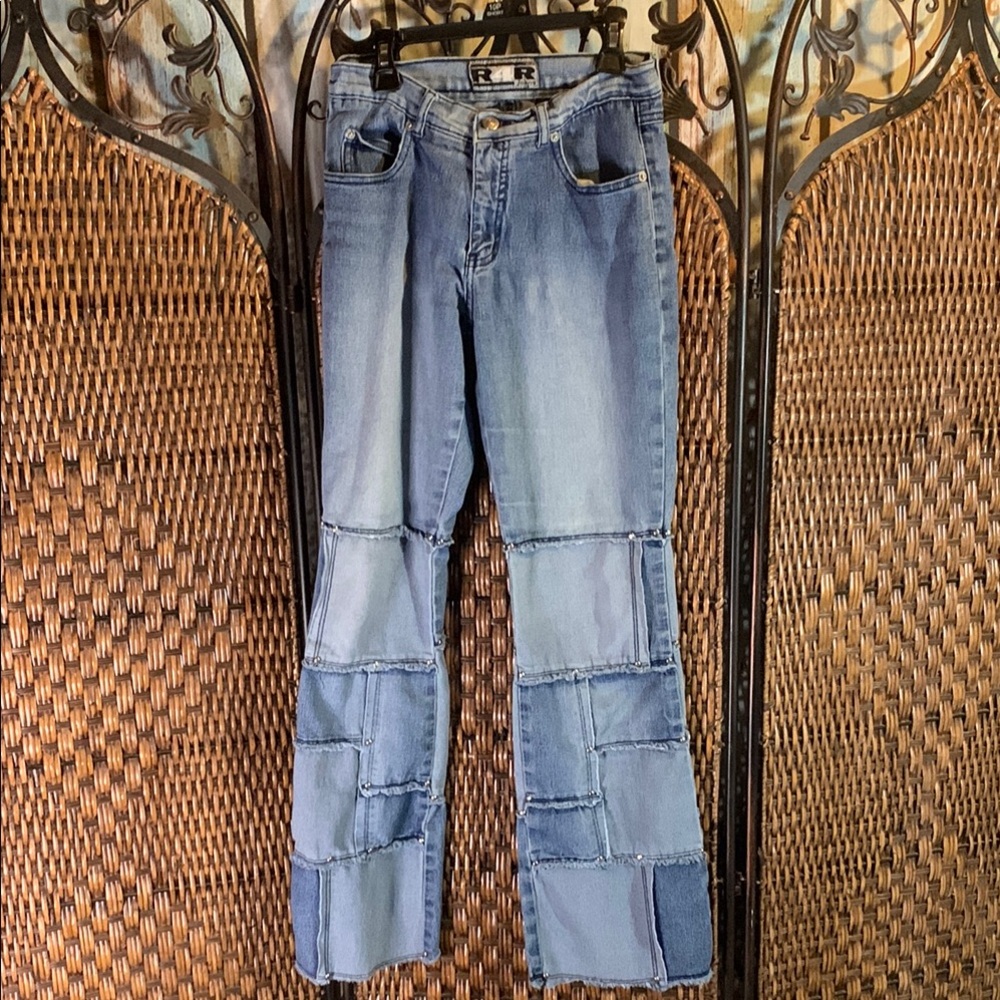 Vintage 90’s Y2K R4R Rave Patchwork Jeans Size 7